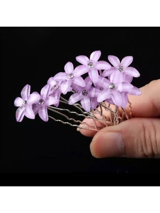 Accessories - 10 Piece Lavender Flower Hairpins